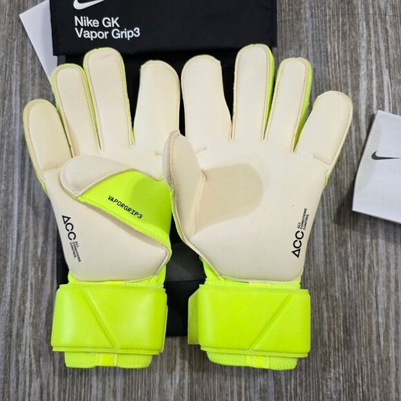 Nike Vapor Grip3 Goalkeeper Gloves Volt Black Soccer Goalie HQ0304-702 Sz 10 New - Picture 3 of 9